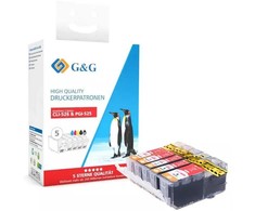 Tusz G&amp;G Tusz do drukarki komplektas 5 vnt dla Canon PGI-525BK+CLI-526