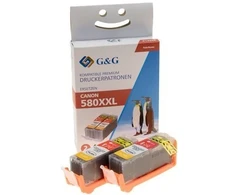Tusz G&amp;G XXL-kartridże komplektas 2 kompatybilny su Canon PGI-580BK XXL