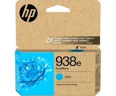 HP 938e EvoMore Cyan originali rašalo kasetė, didelės (XL) talpos, žydra, 1 vnt., 1650 puslapių, viename pakelyje