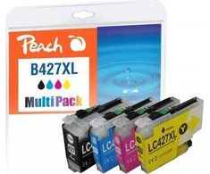 Tusz Peach Peach PI500-401 nabój su tuszem 4 vnt. Zamiennik Wysoka (XL) wydajność Juodas, Cyjan, Purpurowy, Geltonas