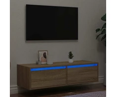 TV staliukas Televizoriaus spintelė su LED apšvietimu, ąžuolo, 100X35,5x25cm