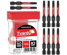 Grąžtas Tvardy Bity udarowe T25 50mm S2 – dėžutė (10/120)