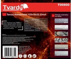 „Tvardy“ deimantinis diskas 125x10x22,23 mm universalus akmens masės pjovimui (100)