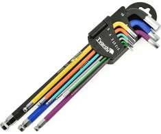 Tvardy Ilgi šešiakampiai raktai, spalvoti, 1,5–10 mm, 9 vnt. S2 (24)
