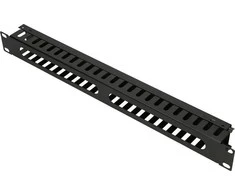 Extralink | Kabelių organizatorius | 1U 19" su metaliniu dangteliu