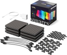 Išmaniosios LED plokštės Twinkly Squares (1 pagrindinė plokštė + 5 prailginimai) RGB, daugiaspalvės