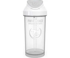 Twistshake buteliukas su šiaudeliu 360 ml nuo 6mėn baltas 78592