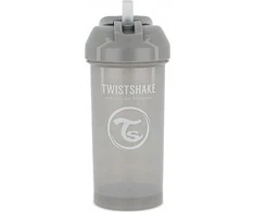 Twistshake buteliukas su šiaudeliu 360 ml nuo 6mėn pilkas 78680