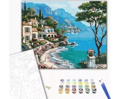 Twoje Hobby Jūsų hobis Tapyba pagal numerius BRUSHME, 40x50 cm, itališka krantinė, 1 vnt.