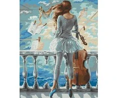 Twoje Hobby Paveikslas pagal skaičius - Muzikuojanti mergina 40x50