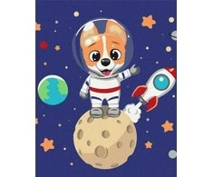 Twoje Hobby Paveikslas pagal skaičius - Astronauto šuo 40x50cm