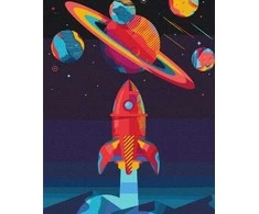 Twoje Hobby Paveikslas pagal skaičius - Raketa kosmose 40x50cm