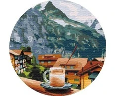 Twoje Hobby Paveikslas skaičiais apvalus - Kapučinas 40 cm