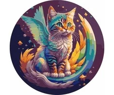 Twoje Hobby Tapyba skaičiais apvali - Kačiukas su sparnais