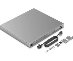 Šakotuvas „UBIQUITI PRO HD 24 POE“ PROFESIONALIOS LYGIO, 3 SLUOKSNIO „ETHERLIGHTING®“ KOMUTATORIUS SU (2) 10 GBE POE++, (22) 2,5 GBE POE++ IR (4) 10G SFP+ PRIEVADAIS. BENDRA POE GALIOS GALIMA 600 W.