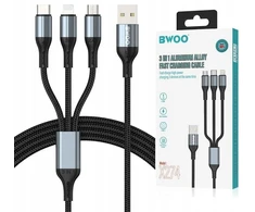 BWOO greitas 3 in 1 USB 3A įkrovimo kabelis X274