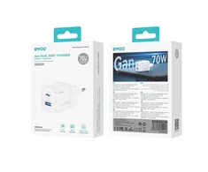 Ugreen BWOO GaN wall charger CDA224 QC 70W 1 x USB 1 x USB-C, baltas