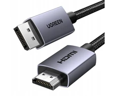 Kabelis DisplayPort (DP) kištukas - HDMI kištukas vienpusis 4K@30Hz 2m juodas DP125 UGREEN