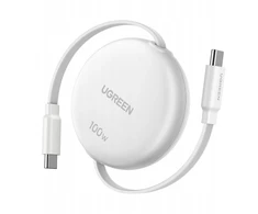Ugreen Ugreen L531 USB-C į USB-C kabelis, PD 100W, susukamas, 1m (baltas)