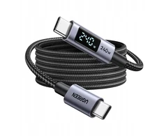 Kabelis USB-C Ugreen L530 240W, 480Mbps, 3m (pilka)