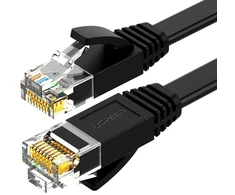 Ugreen NW102 Plokščias tinklo kabelis RJ45, Cat.6, UTP, juodas, 20 m (50181)