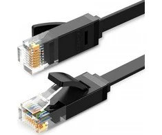 UGREEN Ethernet RJ45 plokščiojo tinklo kabelis, Cat.6, UTP, 15m (juodas)