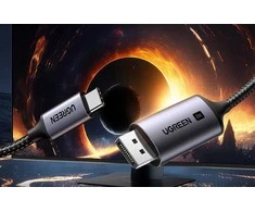 Ugreen USB-C – DisplayPort USB laidas, 1 m juodas (6941876221578)