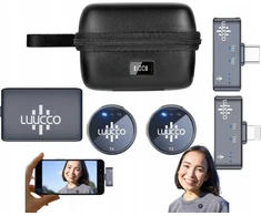 Mikrofonas Luucco 2x belaidis 3 viename mikrofonas, skirtas „iPhone“ su „Lightning“ + USB-C + 3,5 mm / „AirWave“ / „Combo“