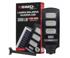 UN LED saulės energija varomas gatvės šviestuvas 150W 12.6AH 6000K 3000LM + laikiklis