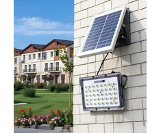 UN LED saulės energija varomas prožektorius 40W 6000K 1000LM + panelė