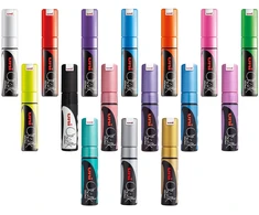 UNI-BALL Kreidos markeris Uni Chalk PWE-8K metalik raudonas -