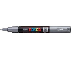 Žymeklis UNI Posca PC-1M, apvalus, 0.7 mm, sidabrinis