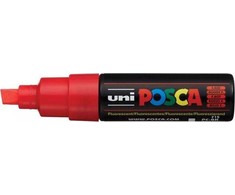 Uni MARKER PLAKATOWY UNI POSCA PC-8K FLUORESCENCYJNY Raudonas