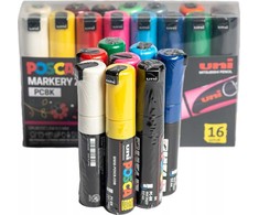 Uni MARKER PLAKATOWY UNI POSCA PC- 8K Rinkinys 16KOLORÓW