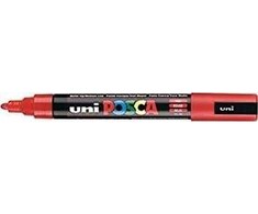Žymeklis UNI Posca PC-1M, apvalus, 0.7 mm, raudonas