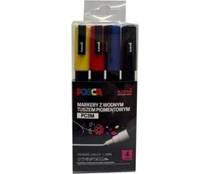 Uni Mitsubishi Pencil Uni Mitsubishi Pieštukas Uni Mitsubishi Pieštukas Markery plakatowe PC-3M 4 kolory POSCA UNI