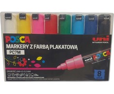 Uni Mitsubishi Pencil Plakatų žymekliai PC-7M 8 spalvų POSCA UNI