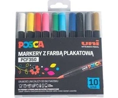 Uni Mitsubishi Pencil Plakatų žymekliai PCF-350 10 spalvų POSCA UNI