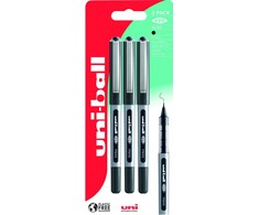 UNIBALL Uni-ball eye 150 3 vnt. juodų rutulinių rašiklių, linijos plotis 0,2 mm, mikro