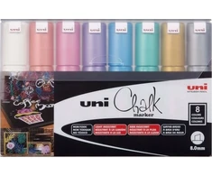 Uni - Chalkmarker 8M - Metallic spalvos, 8 vnt