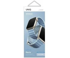 UNIQ apyrankė Revix Premium Apple WatchSeries 1/2/3/4/5/6/7/8/9/SE/SE2 38/40/41mm Edition Reversible Magnetic Leather mėlynos ir baltos spalvos