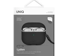 UNIQ dėklas Lyden DS AirPods 4 dallas juodos spalvos