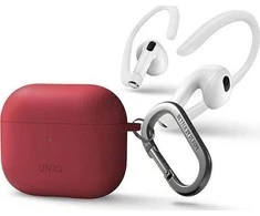UNIQ dėklas Nexo AirPods 3 gen + Ear HooksSilicone raudonos spalvos
