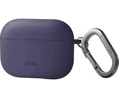 UNIQ dėklas Nexo AirPods Pro 2 gen + EarHooks Silicone (2022/2023) violetinės spalvos