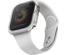 UNIQ etui Valencia Apple Watch Series 4 / 5 / 6 / SE 44mm. sidabrinė /  titanium sidabrinis Žema kaina | Varle.lt