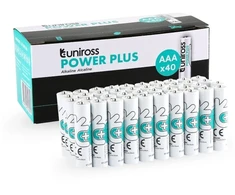 Uniross AAA LR03 Power Plus Alkaline Batteries – 1.5V – Pack of 40