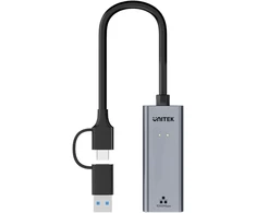 Unitek Adapteris USB-A / USB-C do Gigabit Ethernet 1Gbps (Y-3465AGY01)