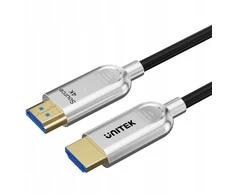 Unitek Kabelis optyczny HDMI 2.0 AOC 4K 60Hz 100m sidabrinė ir-juoda