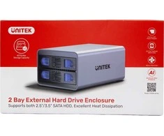 Unitek RAID korpusas, skirtas SATA 2,5"/3,5" 4 režimų 40TB USB C 10Gb/s