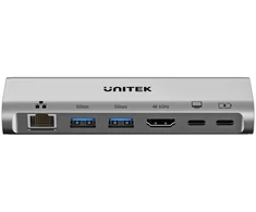 UNITEK STAND WITH HUB USB-C 5W1 PD100W HDMI RJ45